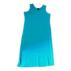 #128 Serena Williams teal tank maxi dress in Size 2X.